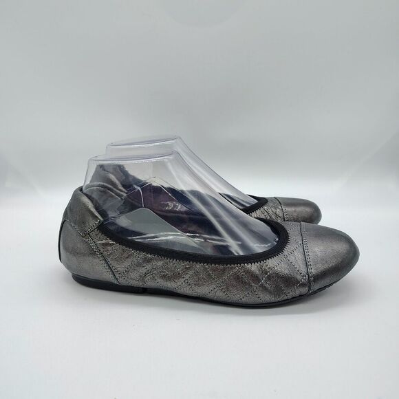 Vionic Women's Leather Ballet Flat Orthaheel Comfortable Pewter Size 7 - Picture 3 of 9